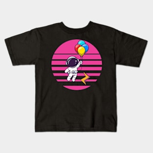 retro sun astronaut Kids T-Shirt